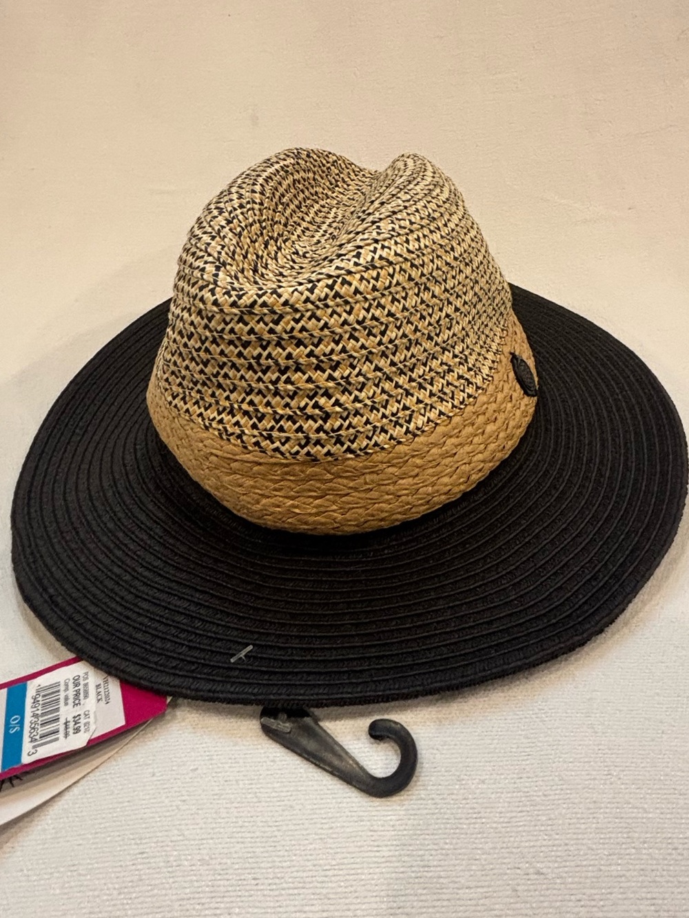 Vince Camuto VH2122024 Black/Tan Woven Fedora Hat – NWT – MSRP $48 - Picture 2 of 6
